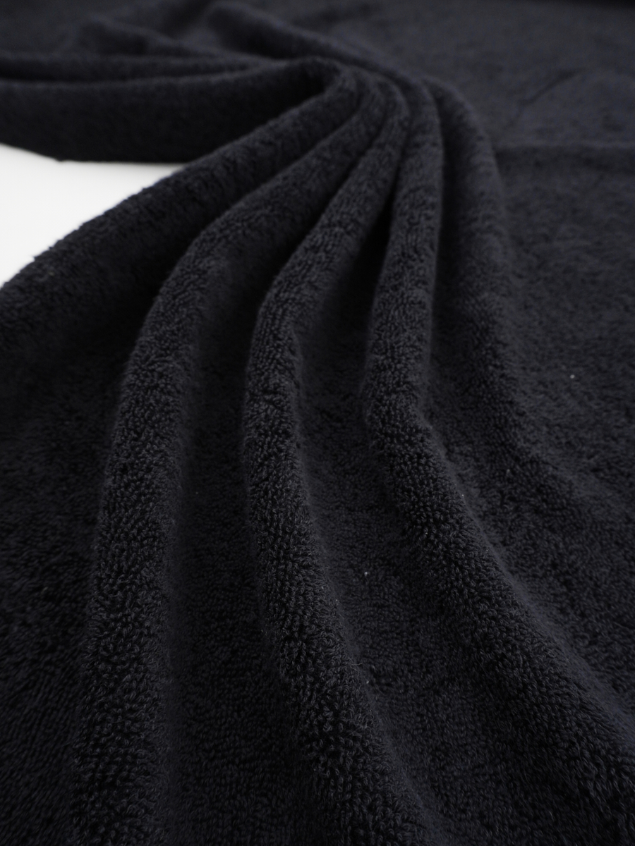 Махровая ткань Люкс цв.Черный, ш.1.55м, хлопок-100%, 550гр/м.кв