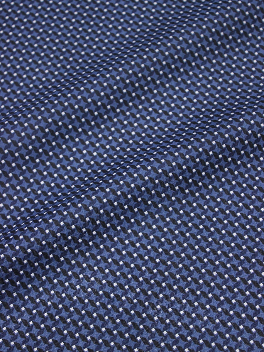 Бязь "Мелкая геометрия" цв.чернильно-синий, СОРТ2,  ш.1.5м, хлопок-100%, 105гр/м.кв