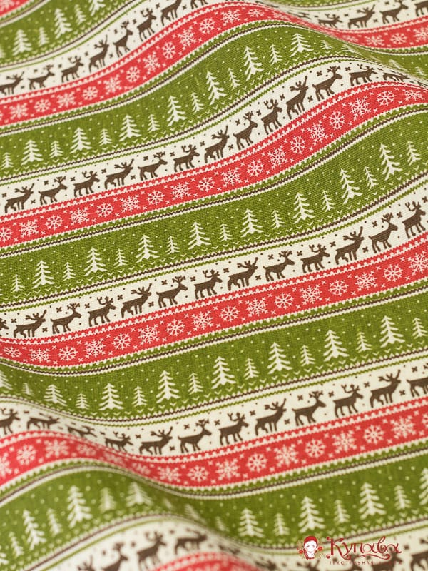 Полулен "Скандинавские узоры", ш.1.52м, лен-40%, хлопок-40%, п/э-20%, 170гр/м.кв