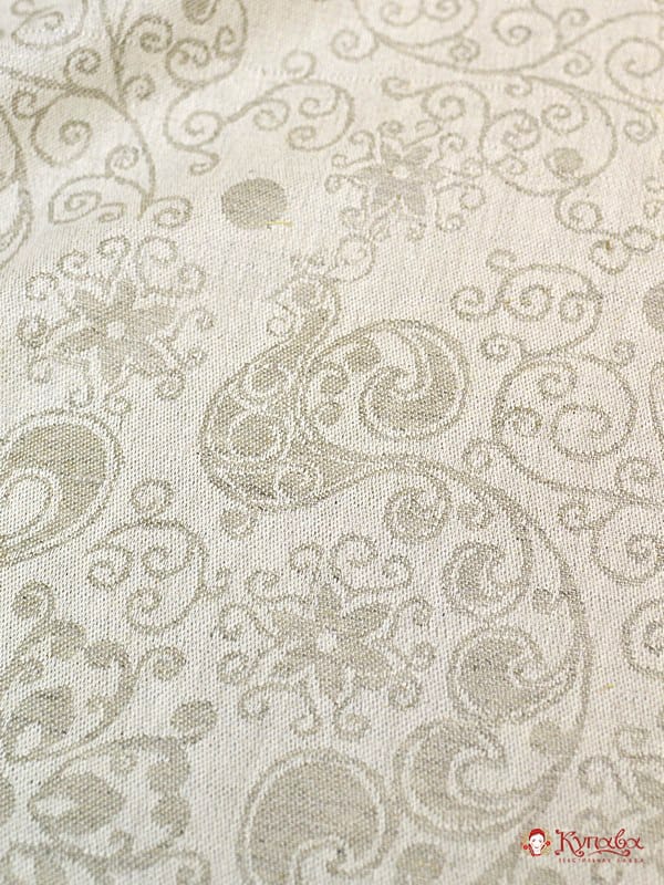Полульняной жаккард "Кружевная" цв.суровый, ш.1.6м, лен-50%, хлопок-50%, 200гр/м.кв