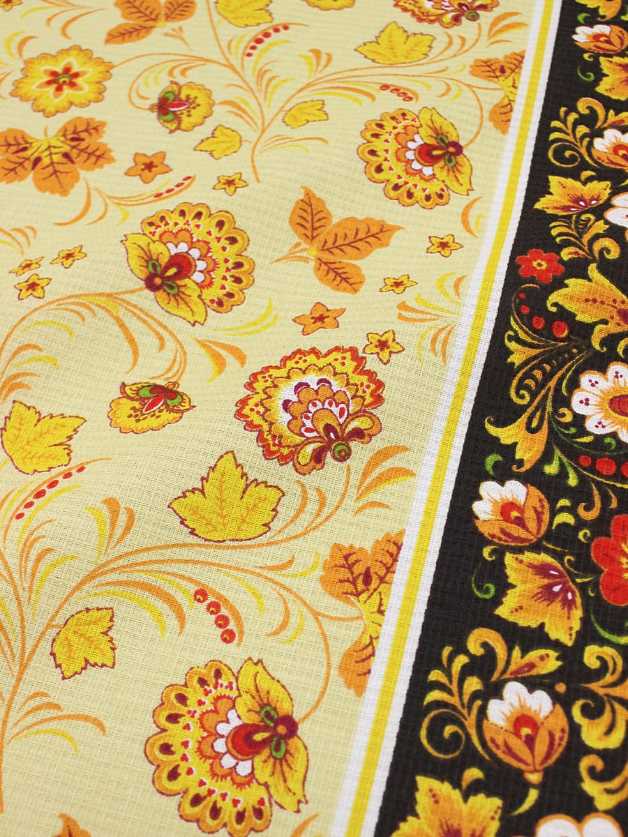 Вафельное полотно "Хохлома", ш.1.5м, хлопок-100%, 160гр/м.кв