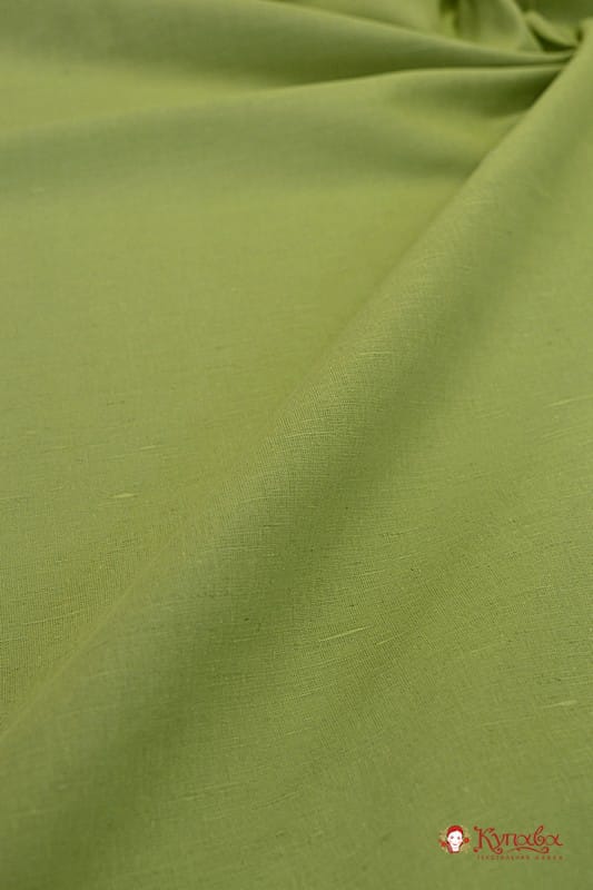 Полулен однотонный цв.Салатово-серый, ш.1.5м, лен-53%, хлопок-47%, 140гр/м.кв