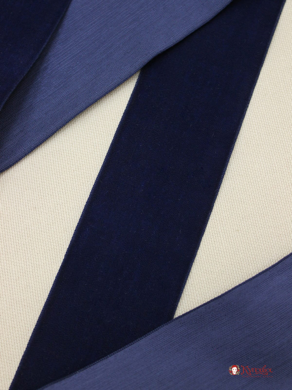 Лента бархатная цв.Чернильно-синий, ш.50мм, полиэстер-100%