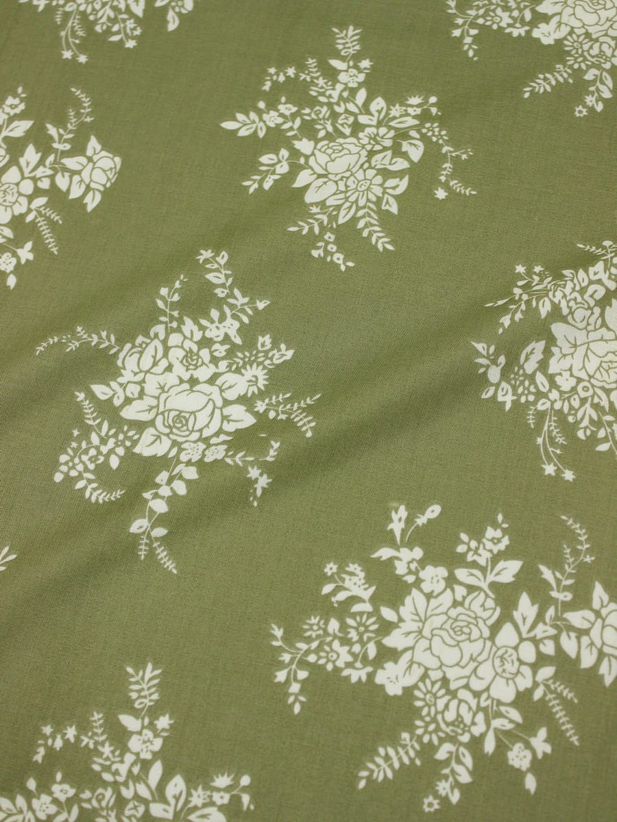 Муслин Премиум двухслойный гладкий "Белые букеты", ш.2.5м, хлопок-100%, 130гр/м.кв