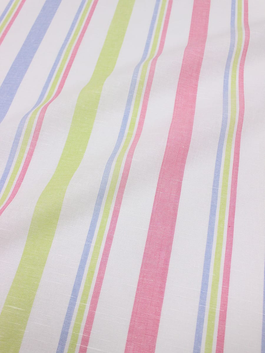 Полулен пестротканый "Полоски" цв.розовый/салатовый/голубой, ш.1.8м, лен-30%, хлопок-70%, 125гр/м.кв