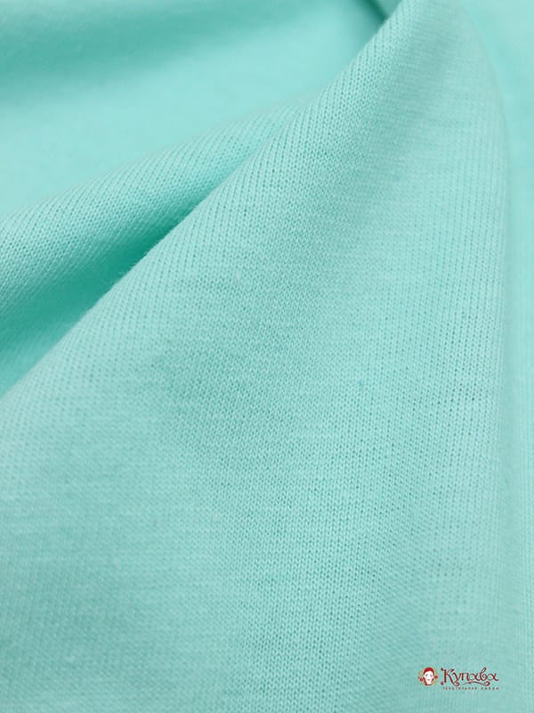 Трикотаж Кулир.гладь цв.Мята, ш.1.96м (0.98 м*2, чулок), Карде, хл-100%, 145 гр/м.кв