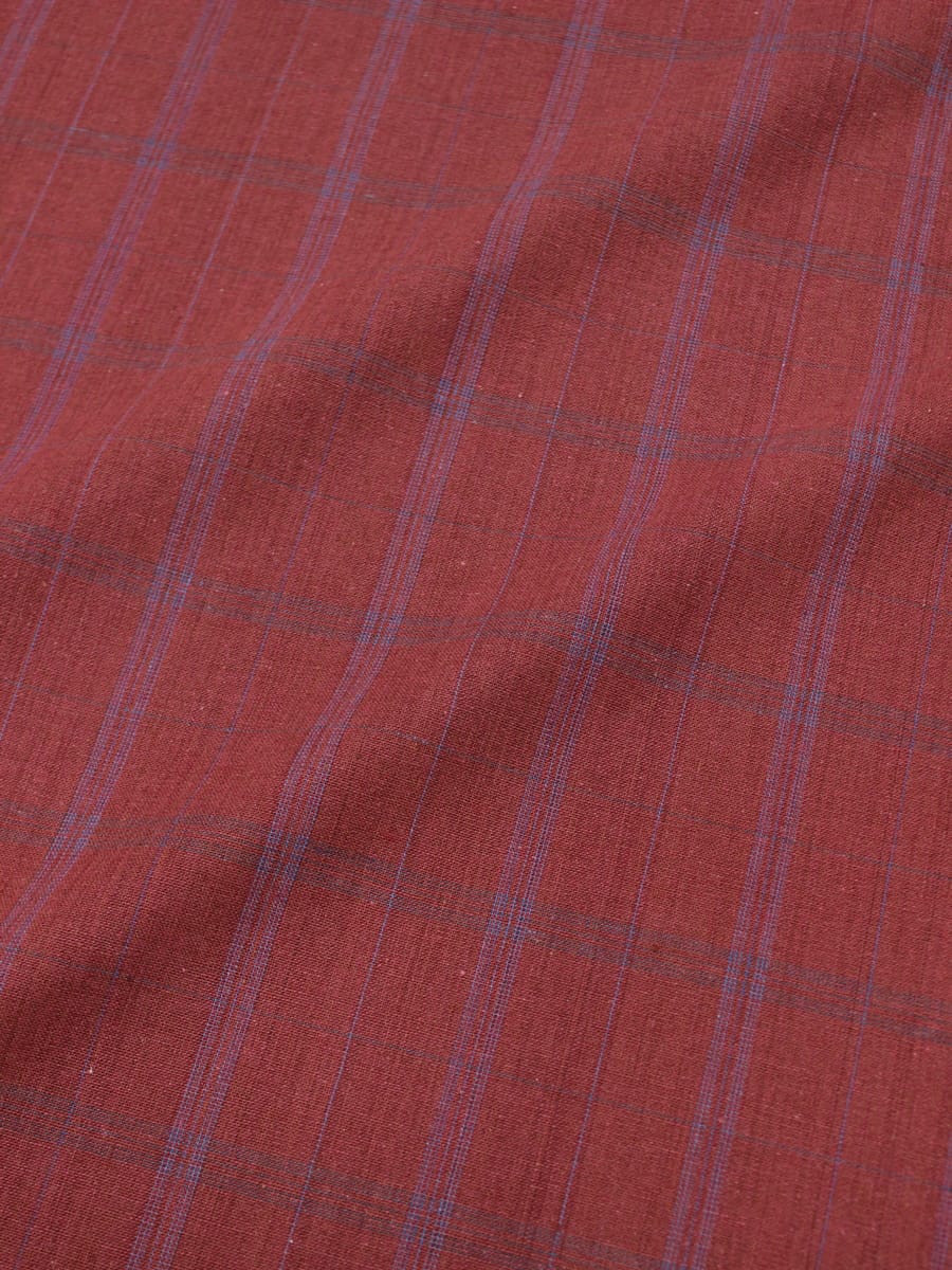 Пестрядь "Клетка" цв.красно-коричневый меланж, ш.1.45м, хлопок-100%, 190гр/м.кв