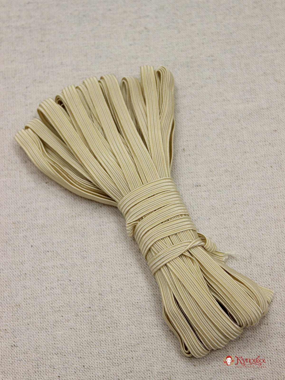 Резинка бельевая цв.Св.бежево-желтый, ш.6мм, 10м