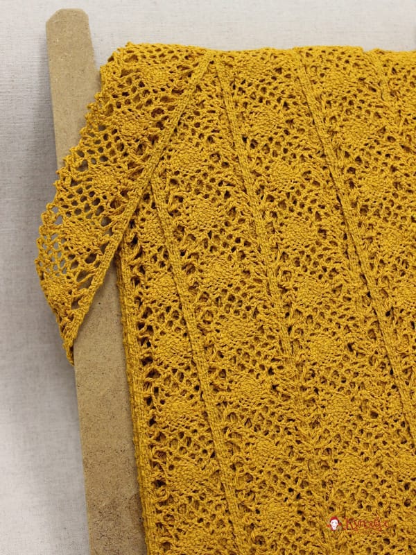 Кружево цв.охра, ш.46мм, хлопок-90%, п/э-10%