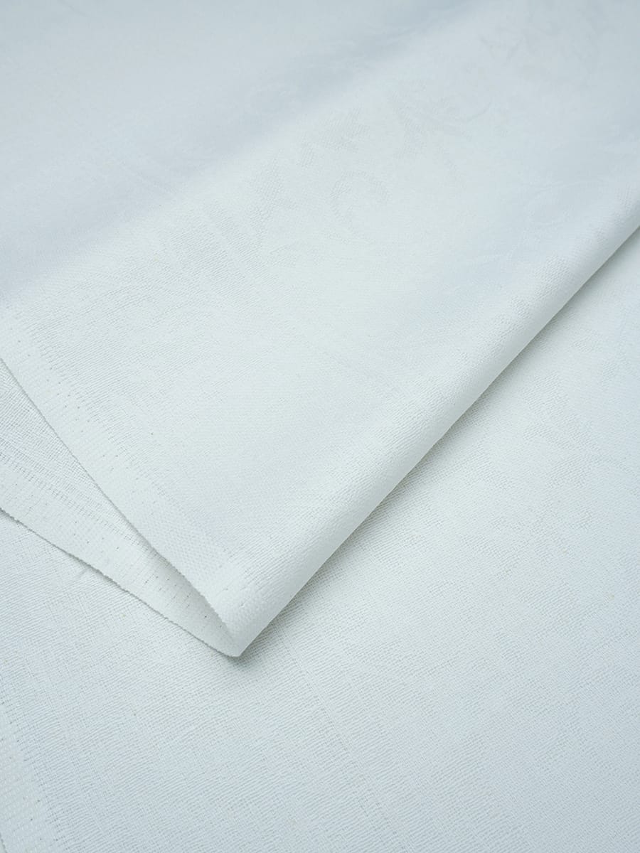 Мерный лоскут - Холст полотенечный жаккард "Василек" цв.белый, ш.0.5м, лен-30%, хл-70%, 210гр/м.кв