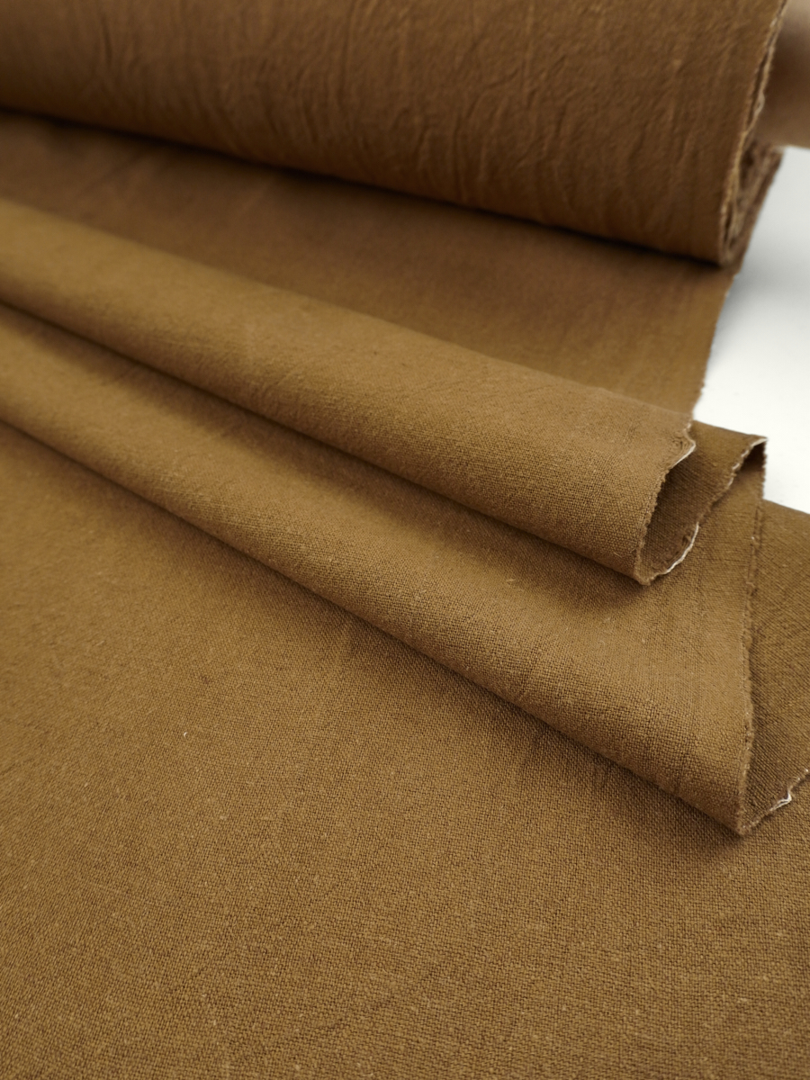 Крапива Рами (Ramie) с хлопком цв.Коричнево-оливковый, ш.1.4м, крапива-50%, хлопок-50%, 190гр/м.кв