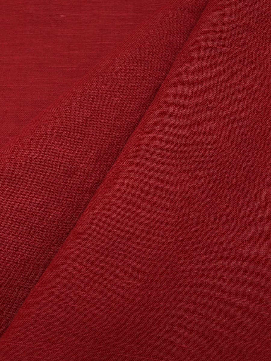 Лен с вискозой с эффектом мятости цв.Т.красный с терракотовым оттенком, ш.1.4м, лен-53%, вискоза-47%