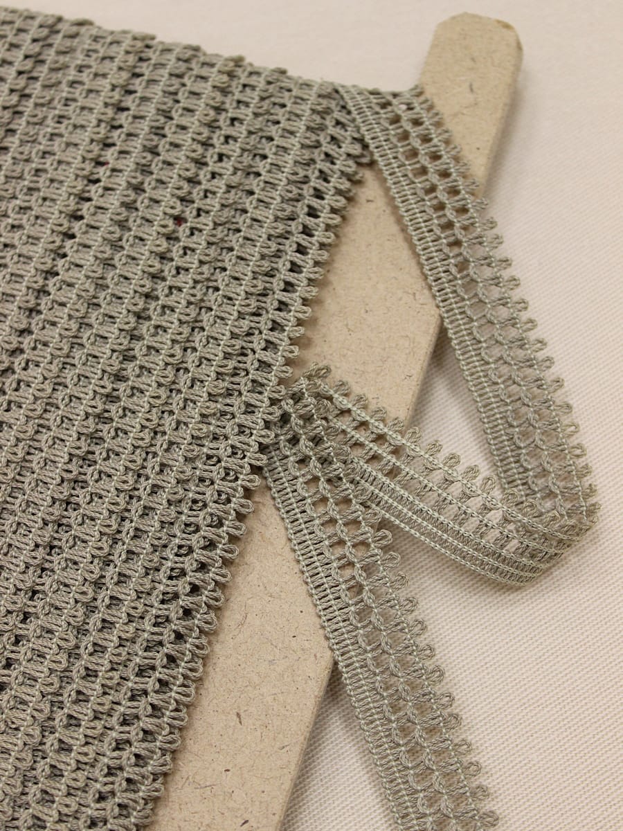 Кружево цв.бежевый хаки-2, ш.22мм, хлопок-82%, п/э-18%