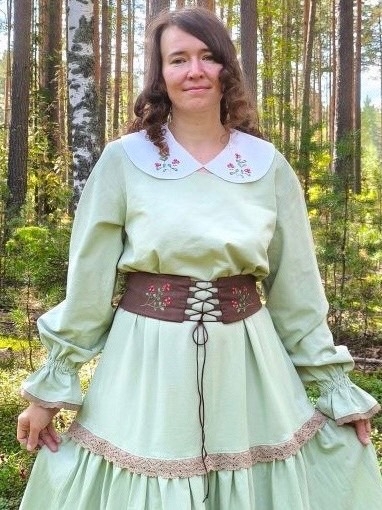 Корсетный пояс из конопли с хлопком в кофейном цвете