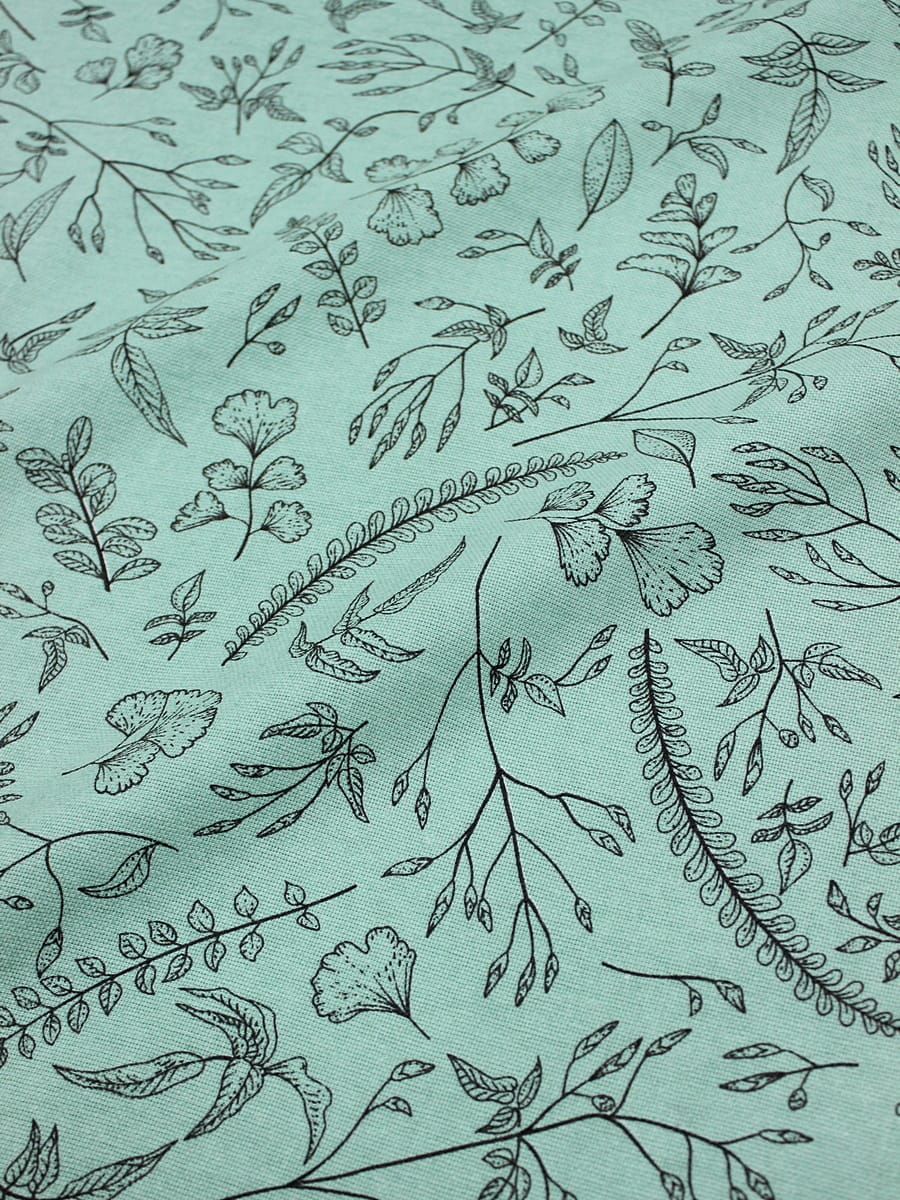 Рогожка "Душистые травы" цв.мятно-зеленая дымка, ВИД2, ш.1.46м, хлопок-100%, 160гр/м.кв