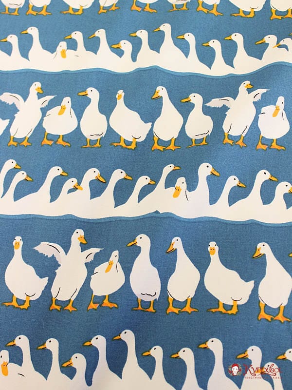 Интерьерный хлопок "Гуси" цв.темная морская волна, ш.1,5 м, хл-100%, 255 гр/м.кв