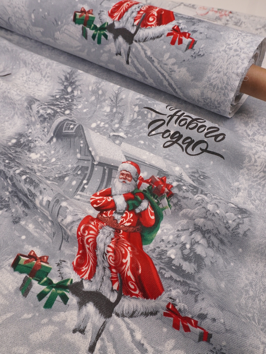 Рогожка "Ретро Новый год", ш.1.5м, хлопок-100%, 165гр/м.кв, раппорт 64см