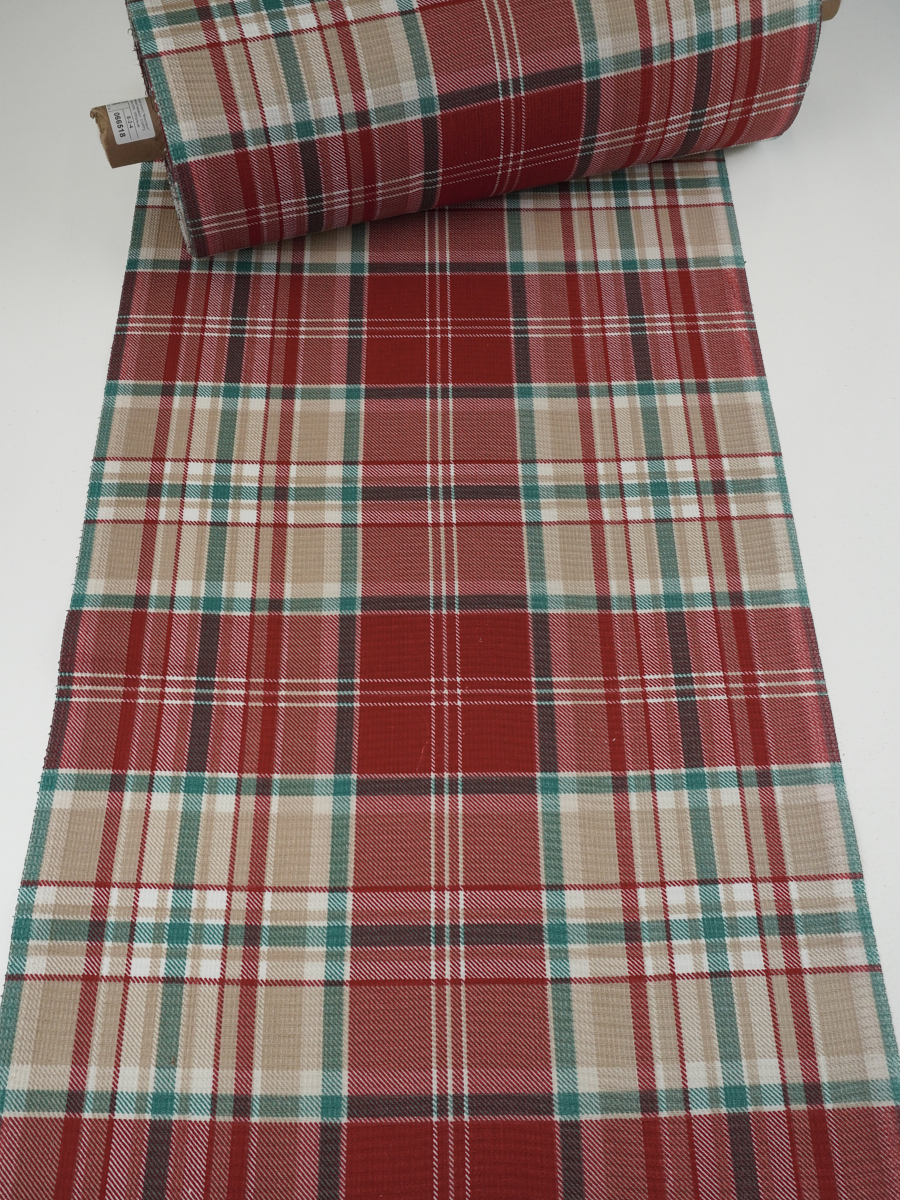 Вафельное полотно (холст) "Фокстрот" цв.бежевый/красный терракот, ш.0.5м, хлопок-100%, 165гр/м.кв