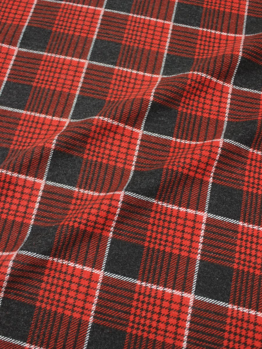 Мерный лоскут Фланель "Красно-черная клетка", ш.1.5м, хлопок-100%, 175гр/м.кв