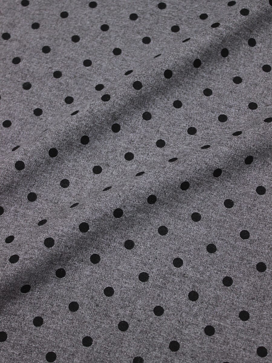 Теплый хлопок меланж "Черный горох (6мм)" цв.мокрый асфальт, ш.1.5м, хл-60%, п/э-40%, 150гр/м.кв
