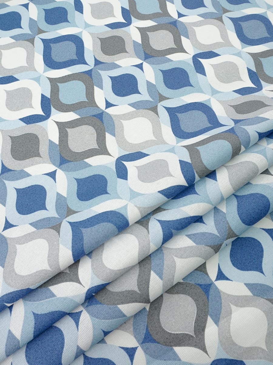 Рогожка "Расписной витраж" цв.синий, ш.1.5м, хлопок-100%, 165гр/м.кв