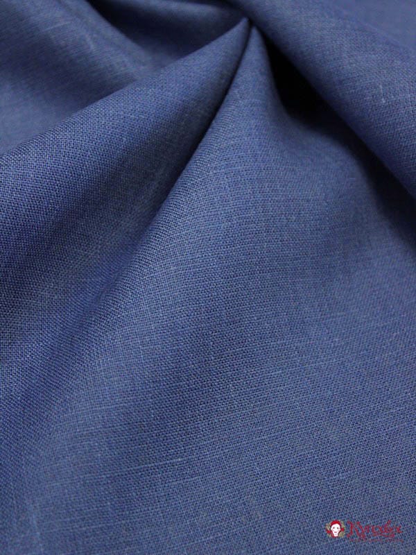 Лен костюмный цв.Темно-синий, ш.1.5м, лен-100%, 190гр/м.кв