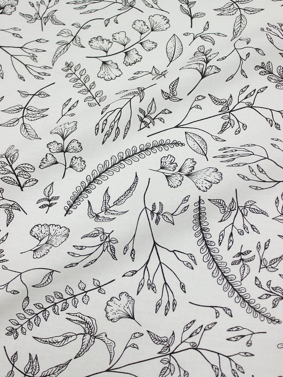 Полулен "Душистые травы на белом", ш.1.5м, лен-30%, хлопок-70%, 147гр/м.кв