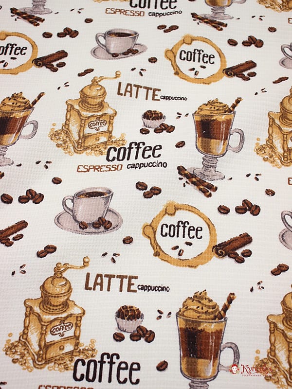 Вафельное полотно (холст) "Кофе", ш.0.5м, хлопок-100%, 165гр/м.кв