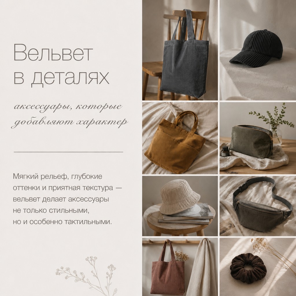 Аксессуары из вельвета