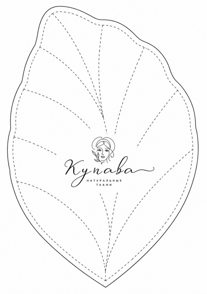 выкройка для прихватки листик 1