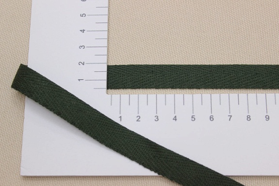 Лента киперная цв.зелено-серый, ш.14мм, хлопок-100%