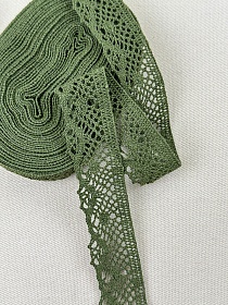 Кружево цв.темный хаки, ш.30мм, хлопок-90%, п/э-10%, 10м, рис.111/32