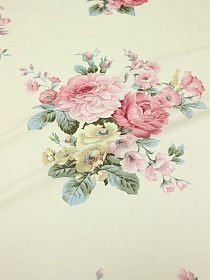 Сатин "Розовый микс - букет" цв.шампань, (комп), ш.1.6м, хлопок-100%, 110гр/м.кв