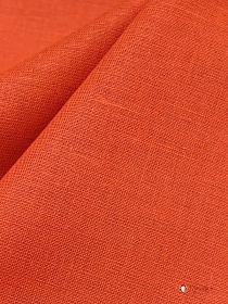 Полулен однотонный цв.Яркий оранжево-коралловый, ш.1,5м, лен-30%, хл-70%, 140гр/м.кв