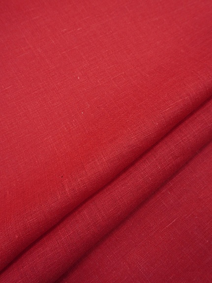 Лен костюмный с эффектом мятости цв.Винтажно-красный, ш.1.45м, лен-100%, 190гр/м.кв