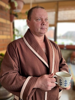 Банный халат из  Вафельного премиум-полотна "Italy" по МК с Нелли Беленкиной*