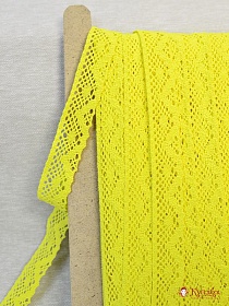 Кружево хлопок-90%, п/э-10%, 27мм, цв.ярко-желтый