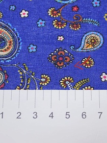 Ситец "Сказочные огурчики на васильковом", СОРТ2, ш.0.8м,  хлопок-100%, 86гр/м.кв