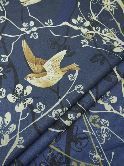 Перкаль "Легкое дыхание-птицы" градиент, (комп), СОРТ2, ш.2.2м, хлопок-100%, 110гр/м.кв