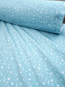 Фланель "Подснежники" цв.св.бирюзово-мятный, ш.0.95м, хлопок-100%, 180гр/м.кв