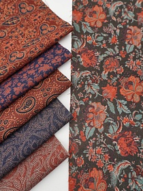 Набор тканей для рукоделия "Хлопколен: Старинный наряд", 45*30 см, 6 шт