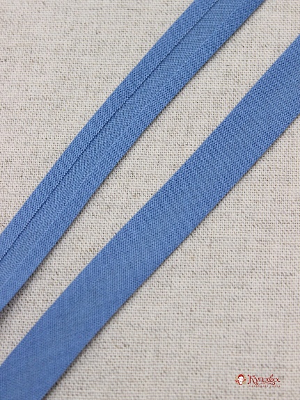 Косая бейка цв.Темный винтажно-голубой, ш.15мм, хлопок-100%
