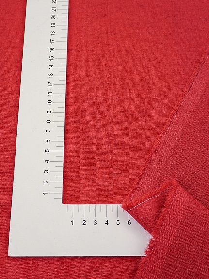 Полулен костюмный с эффектом мятости цв.Винтажно-красный меланж, СОРТ2, ш.1.5м, хлопок-70%, лен-30%, 170гр/м.кв