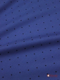 Мерный лоскут Плательный хлопок "Редкий мелкий горох на темно-синем", ш.1.45м, хлопок-100%, 115гр/м.кв