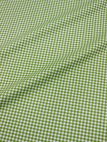 Сатин "Мелкая клетка виши" цв.лесной зеленый, ш.1.6м, хлопок-100%, 110гр/м.кв