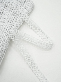 Кружево цв.белый, ш.10мм, хлопок-90%, п/э-10%, 10м, рис.129/1