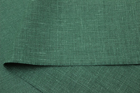 Лен костюмный цв.Хвойно-зеленый, СОРТ2, ш.1.5м, лен-100%, 190гр/м.кв