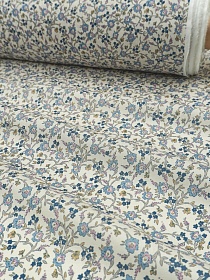 Импорт. хлопок "Лилиана" цв.голубой/серый, ш.1.45м, хлопок-100%, 95гр/м.кв