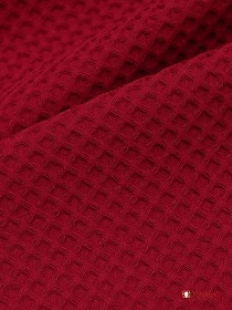 Вафельное премиум-полотно "Italy" цв.Рубиново-бордовый, ш.1.5м, хлопок-100%, 240гр/м.кв