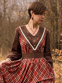 Платье из Фуле "Клетка"